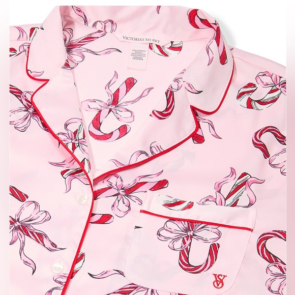 🎀🆕Victoria’s Secret Candy Cane 3-Piece Pajama Set + Tote & Blanket NWT Sz L - Picture 4 of 10